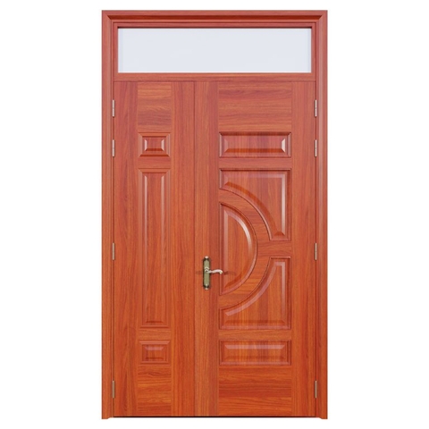 Cửa thép vân gỗ 2 cánh lệch mã LP-2L-01