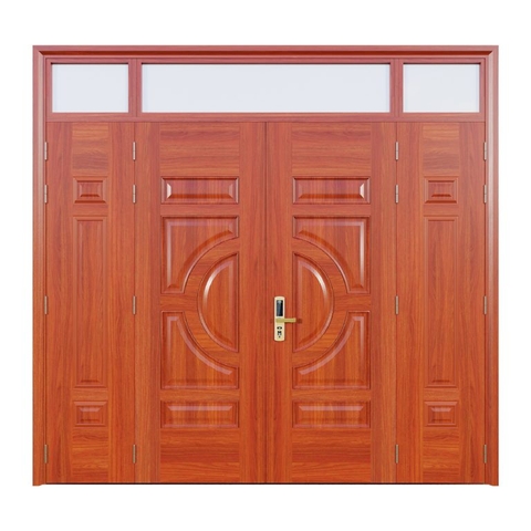 Cửa thép vân gỗ Jagning 4 cánh lệch LP-4L-02