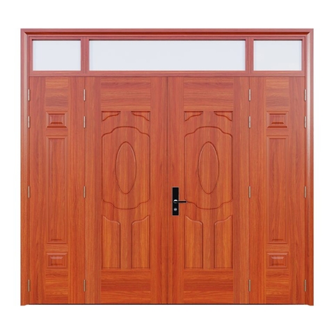 Cửa thép vân gỗ Jagning 4 cánh lệch LP-4L-03