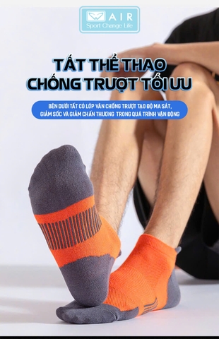 Tất thể thao cổ ngắn nam AT01