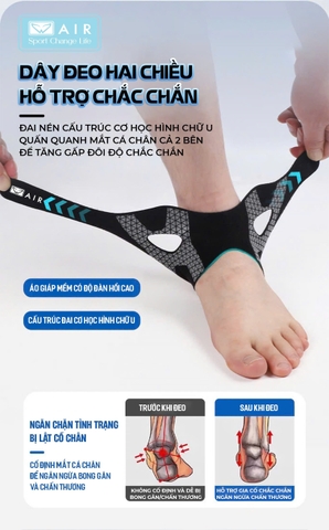 Bó gót AIR16 chống lật cổ chân, bong gân chân
