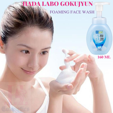 ❄️ HADA LABO GOKUJYUN FOAMING FACE WASH 160ML – RỬA MẶT ẨM MỊN, SẠCH SÂU MÀ KHÔNG KHÔ DA
