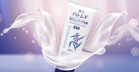 🌿 SỮA RỬA MẶT HATOMUGI CLEANSING & FACIAL WASHING 130G – DƯỠNG TRẮNG & LÀM SẠCH SÂU TỪ Ý DĨ