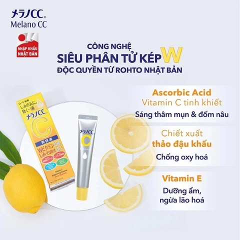 🍋 MELANO CC VITAMIN C ESSENCE 20ML – TINH CHẤT LÀM MỜ THÂM SẠM, SÁNG DA TỰ NHIÊN