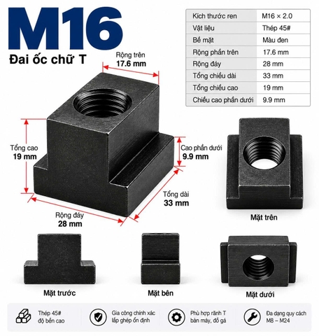 Đai Ốc Chữ T M16