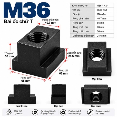 Đai Ốc Chữ T M36