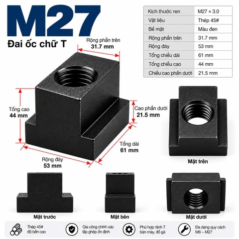 Đai Ốc Chữ T M27