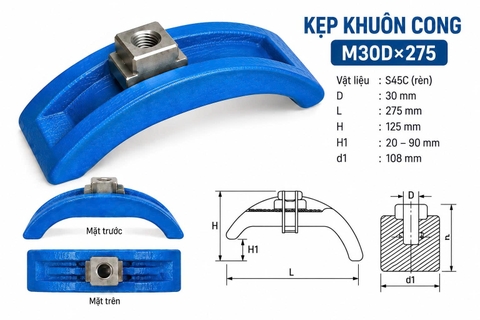 Kẹp Khuôn Cong M30D×275