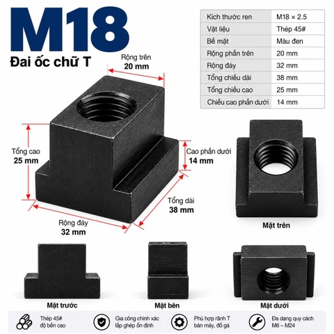 Đai Ốc Chữ T M18