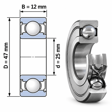 Vòng bi cầu rãnh sâu 6005