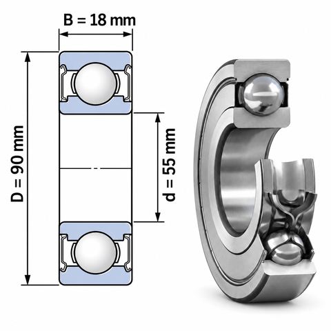 Vòng bi cầu rãnh sâu 6011