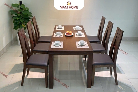 BỘ BÀN ĂN GỖ SỒI CAO CẤP 6 GHẾ GV003 – MTK H008