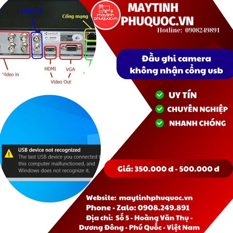 Đầu ghi không nhận cổng usb - Dịch Vụ Sửa Chữa Camera Phú Quốc | Máy Tính Phú Quốc | Vi Tính Hải Đăng