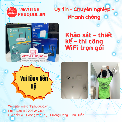 Khảo sát – thiết kế – thi công WiFi trọn gói – Dịch Vụ Thi Công Lắp Đặt Phú Quốc | Máy Tính Phú Quốc | Vi Tính Hải Đăng