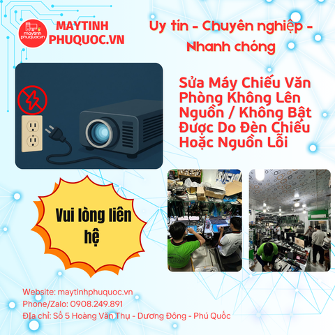 Sửa Máy Chiếu Văn Phòng Không Lên Nguồn / Không Bật Được Do Đèn Chiếu Hoặc Nguồn Lỗi – Dịch Vụ Sửa Chữa Phú Quốc | Máy Tính Phú Quốc | Vi Tính Hải Đăng