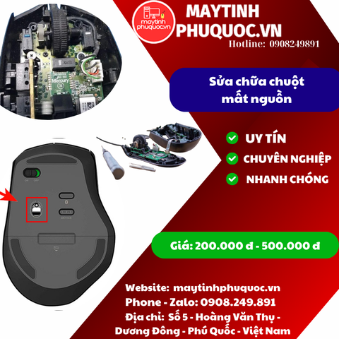 Sửa chữa chuột mất nguồn - Dịch vụ sửa chữa phụ kiện PC & Laptop | Máy Tính Phú Quốc | Vi Tính Hải Đăng