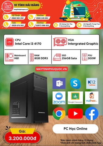 Máy Tính Học Online Giá Rẻ Cho Học Sinh – Core i3, RAM 8GB, SSD 256GB – Bảo Hành 12 Tháng
