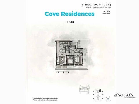 ✨COVE RESIDENCE THU THIEM – 2BR | 100M2