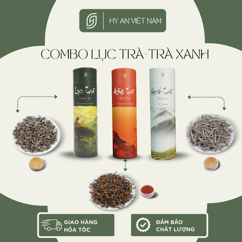 Combo 3 loại trà Shan tuyết, Lục trà Shan tuyết 30gr, Hồng trà Shan tuyết 30gr, Bạch trà Shan tuyết 30gr-Trà thượng hạng