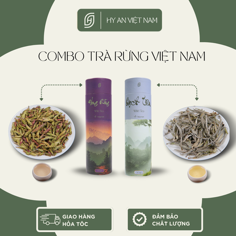 Combo Trà rừng, Trà móng rồng 30gr, Bạch trà tiên 30gr, Trà ngon thượng hạng Hy An Việt Nam