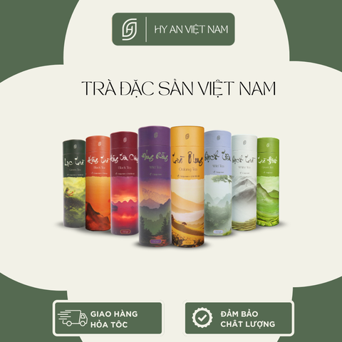 Set 8 loại trà thượng hạng Hy An Việt Nam tặng bộ ấm tử sa nhỏ gọn và tiện lợi - Dạng ống