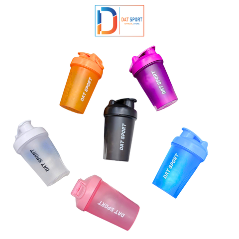 Bình Lắc Thể Thao DAT SPORT 400ml - Nhựa PP5 - Chia Vạch Nước - Tặng Kèm Con Lắc Lò Xo DSP01