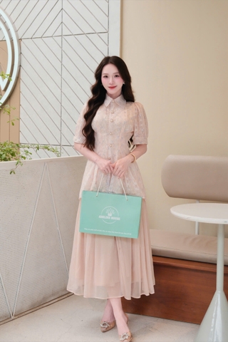 ADELINE HOUSE -  SET ÁO NƠ  + CHÂN VÁY MIDI DÀI – TK 186.2+166.3
