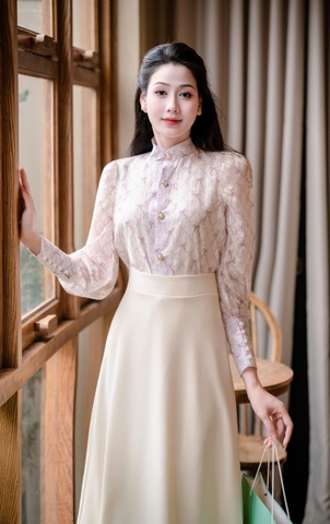 ADELINE HOUSE- SET VÁY CÔNG SỞ TÍM NHẸ, NHẸ NHÀNG – THANH LỊCH MÀ VẪN RẤT TÔN DÁNG- TK175.3 + TK162.3