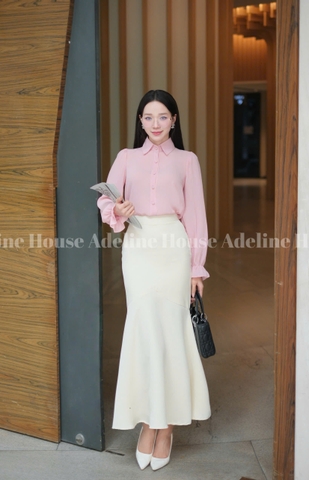 ADELINE HOUSE- SET ÁO SƠ MI HỒNG PASTEL+ CHÂN VÁY ĐUÔI CÁ NHẸ NHÀNG/ SET ĐỒ CÔNG SỞ- TK45.8