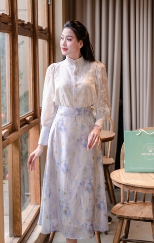 ADELINE HOUSE- SET ÁO SƠ MI TRẮNG + CHÂN VÁY HOA NHẸ NHÀNG- TK162.2 + TK157.4