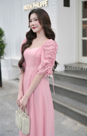 ADELINE HOUSE - Đầm Hồng Voan nàng thơ – dịu dàng và thanh lịch - TK21.3 SIZE XS S M L XL 2XL 3XL 4XL