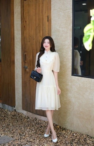 ADELINE HOUSE- VÁY MIDI VOAN KEM THANH LỊCH TIỂU THƯ- TK27