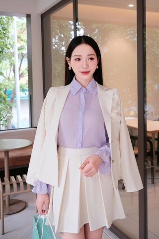 ADELINE HOUSE-✨ Set Áo Sơ Mi+ Chân Váy Xếp Ly Xinh Xắn- TK45.1 Tím +TK112
