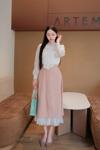 Adeline House - Set áo nơ phối chân váy voan thanh lịch - TK152.4 SIZE S M L XL 2XL 3XL 4XL