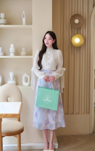 ADELINE HOUSE- SET VÁY CÔNG SỞ PASTEL XANH – NÀNG THƠ NHẸ NHÀNG- TK170.1 +TK157.8