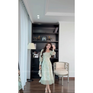 Adeline House - Váy dài cổ vuông tay bồng xinh xắn - TK 73