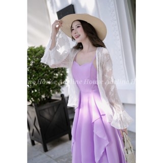 Adeline House - Váy 2 dây Maxi xòe bèo bồng công chúa xinh xắn - TK20 TÍM