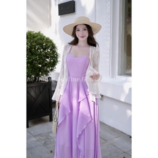 Adeline House - Váy 2 dây Maxi xòe bèo bồng công chúa xinh xắn - TK20 TÍM