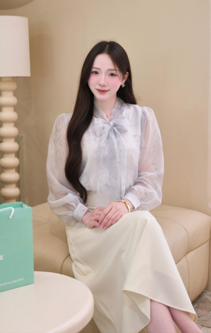 ADELINE HOUSE - ĐẦM XANH XÁM PASTEL – NÀNG THƠ CÔNG SỞ - TK195.2