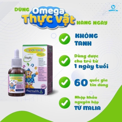 Siro Fitobimbi Omega Junior - Omega thực vật Hỗ trợ phát triển cho não bộ và thị giác của trẻ