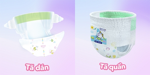 Phân biệt tã dán và tã quần: Khi nào mẹ nên chuyển sang dùng tã quần cho con?