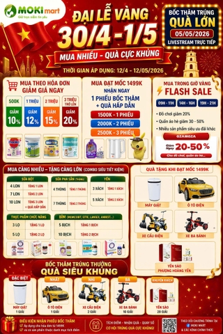 SALE TƯNG BỪNG - MỪNG ĐẠI LỄ 30/4 - 1/5 TẠI MOKI MART