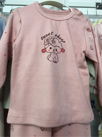 Áo cổ viền dài tay bé