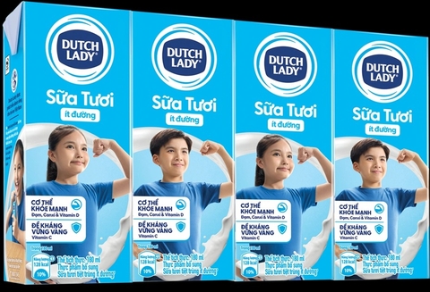 Sữa tươi Cô Gái Hà Lan Ít đường hộp 180ml