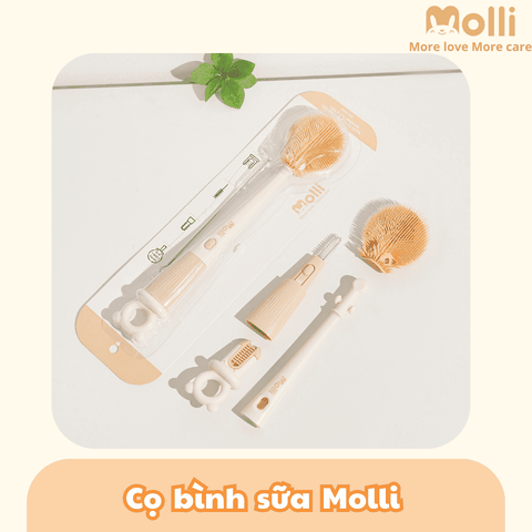 Bộ Cọ Rửa Bình Sữa Silicon 4 Chi Tiết Molli ,