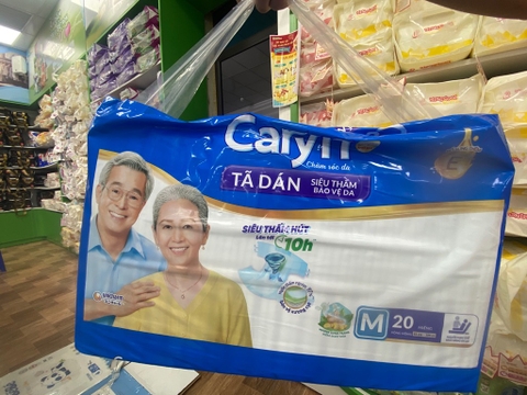Tã dán Caryn M 20mTã dán giấy Caryn Siêu Thấm size M (hông 61 -106cm) - 20 miếng