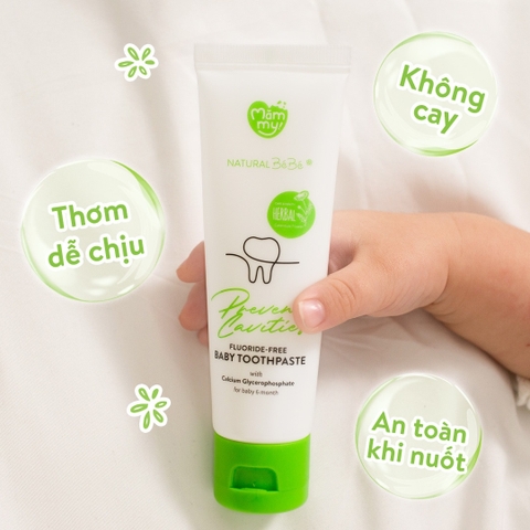 Kem đánh răng thảo dược Fluoride-Free Mămmy 6M+