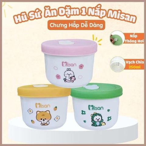 Thố sứ Misan nắp silicon