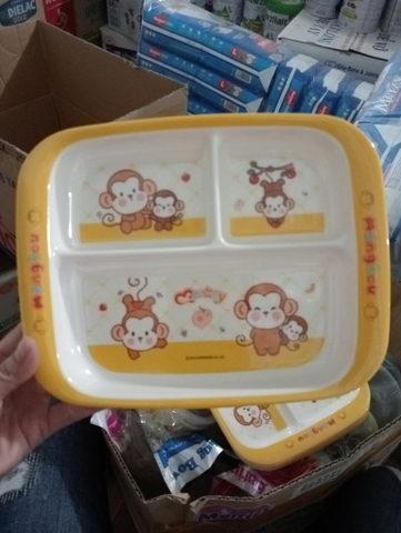 Khay ăn chia ngăn trẻ em Monkey - Tiện lợi và đáng yêu