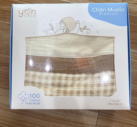 Chăn kẻ múlin muslin YC530